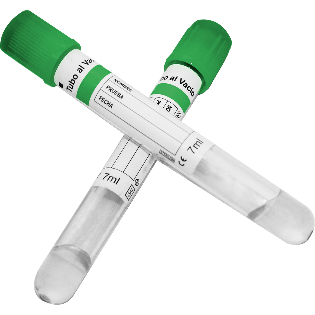 TUBO DE PET PARA LA TOMA Y RECOLECCION DE SANGRE AL VACIO TA PON VERDE DE 13X100MM