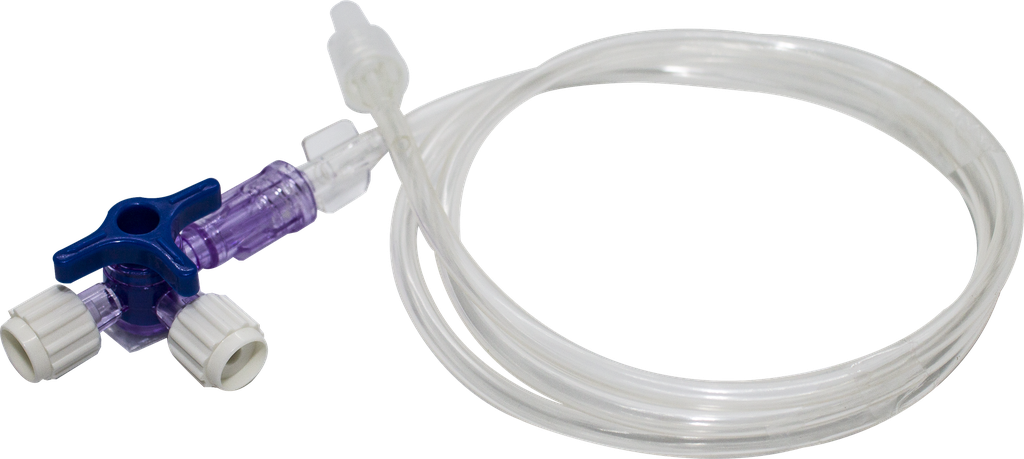 LLAVE DE CUATRO VIAS CON TUBO DE EXTENSIÓN DE 80CM.