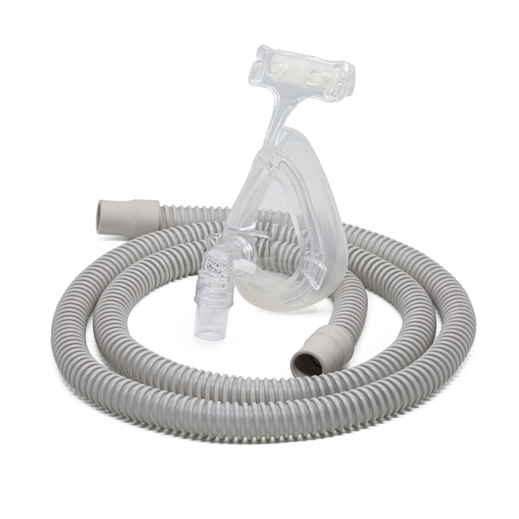 CIRCUITO REUSABLE PARA CPAP CON MASCARILLA DE SILICON, ARNES Y TUBO DE 150 CM PEDIATRICA.