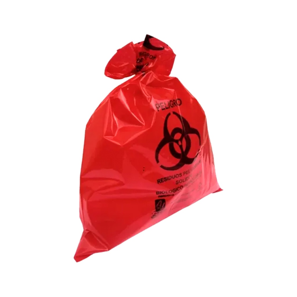 BOLSA DE POLIETILENO COLOR ROJO DE 50 X 65 CM.