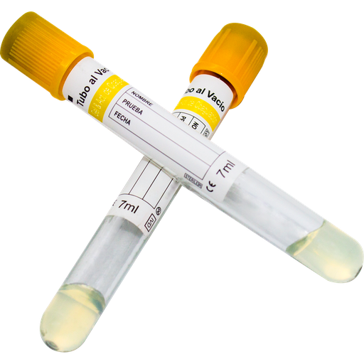 [BV13100Y] TUBO DE PET PARA LA TOMA Y RECOLECCION DE SANGRE AL VACIO TAPON AMARILLO DE 13X100MM