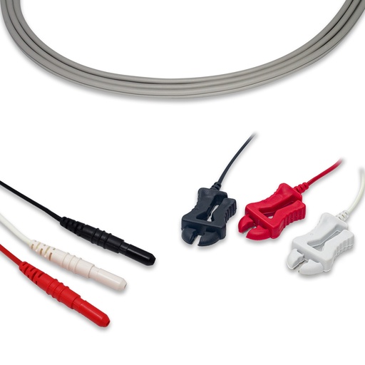 [MD001IP3] LATIGUILLOS (3) TIPO PINZA, CONECTOR DIN, AHA, 24"